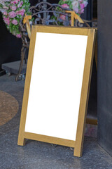 Empty White Board Copy Space With Gold Frame