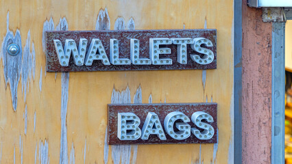 Wallets Bags 3d Sign With Led Lights Fashion Accessory Store