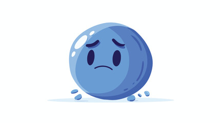 Sad desperate face avatar in sorrow despair bad blue