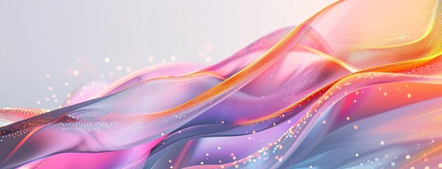 Abstract background with colorful waves and curved lines on a light gray and orange gradient light purple background - obrazy, fototapety, plakaty