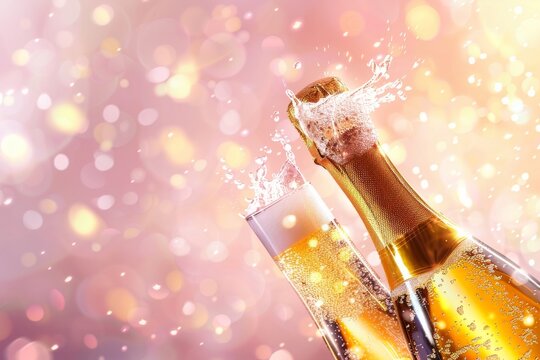 Celebrate with a Premium Lifestyle: Enjoy a Christmas Toast with Opulent Bubbles, Affluent Living, and a Gourmet Beverage in Elegant Glass Bottles