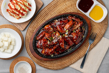 Korean food, chicken, barbecue, fried, old days, whole chicken, boneless, chicken feet, spicy, cabbage, salt, mustard, sauce