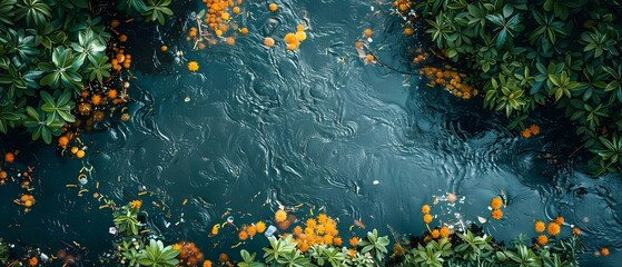 Ripple of Neglect: The Echo of Pollution. Concept Environmental Damage, Pollution Crisis, Ecosystem Decline, Urgent Conservation Efforts