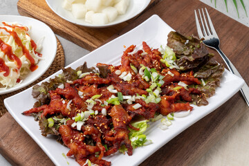 Korean food, chicken, barbecue, fried, old days, whole chicken, boneless, chicken feet, spicy, cabbage, salt, mustard, sauce