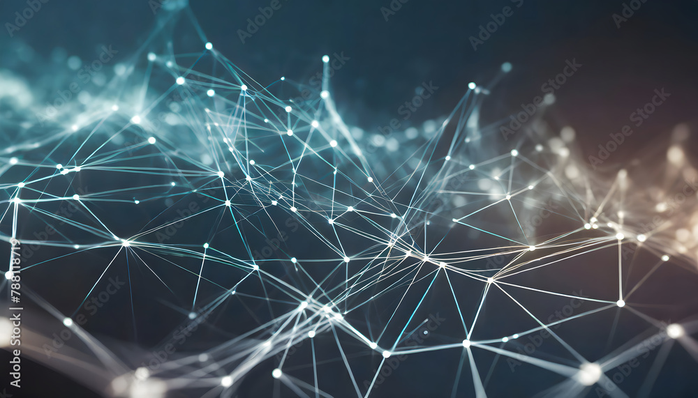 Wall mural abstract futuristic network on background. generative ai.