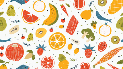 Seamless healthy food pattern. Background design