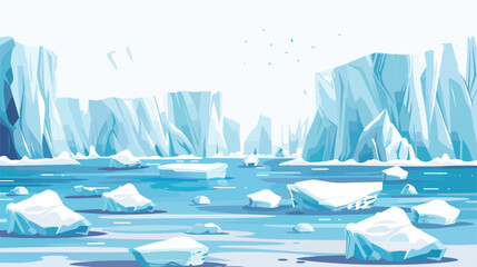 Seamless horizontal background with Arctic glaciers 