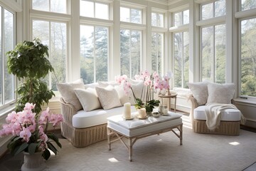 Tranquil Floral Haven: Inspiring Sunroom Concepts for a Relaxing and Naturally Beautiful Space