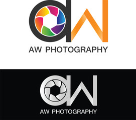 AW Photography Logo Modern Illustration Template Vector