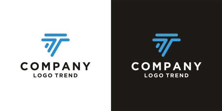 Triangel initial letter T logo design Inspiration