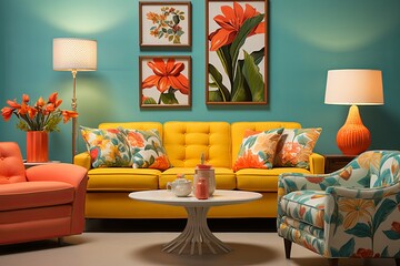 Retro Chic 60s Living Room Ideas: Flower Power and Groovy Decor Trends