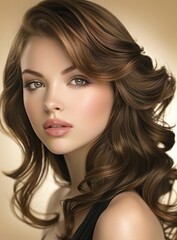 Fototapeta premium A woman with long blonde hair and earrings