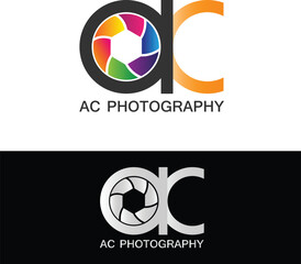 AC Photography Logo Modern Illustration Template Vector
