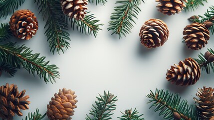 Pine leaves and Pine Cones Wallpaper