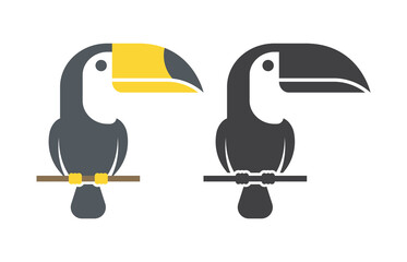 Fototapeta premium Toucan icon set. Toucan logo icon design illustration vector. Toucan flat icon pack. Toucan bird icon. Vector illustration