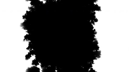Black ink spot spreading from center. Video revealer with alpha channel - Powered by Adobe