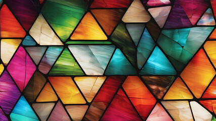 Glass art with backlit pattern in vibrant colors. AI generated image, ai Bright multi-colour stained-glass windows. AI generated image, ai