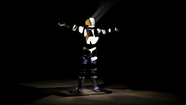 Glowing character dancing