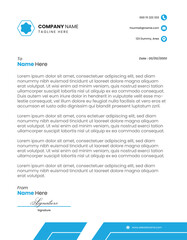 Modern blue and white letterhead design