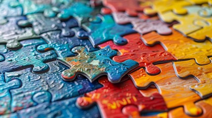 A multi-colored puzzle. World Autism Awareness Day. The Art of Studying Autism