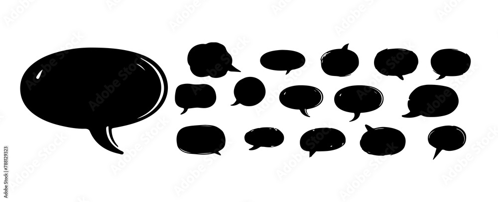 Canvas Prints set of speech bubble, dialog message collection, communication sign, balloon talk symbol, text chat 