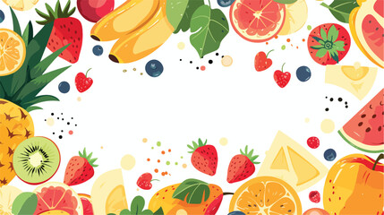Summer fruits card background design. Exotic tropical