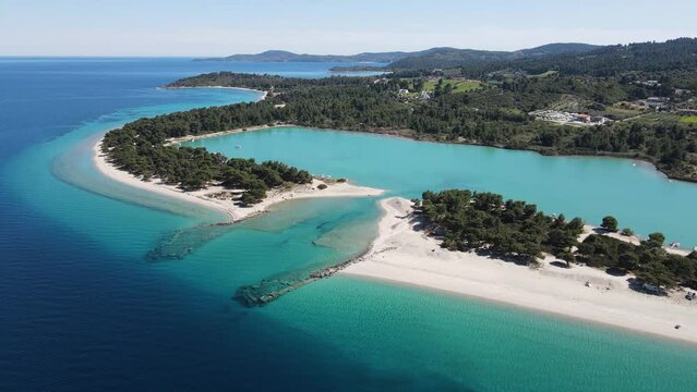Amazing view of Kassandra coastline near Lagoon Beach, Chalkidiki, Central Macedonia, Greece
