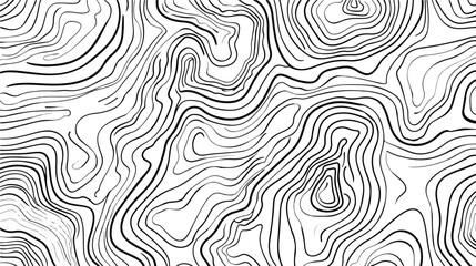 Topographic map seamless pattern. Monochrome background