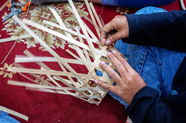 In the village we were taught how to make food baskets made of bamboo or rattan so that we became...