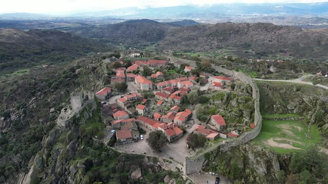 Aerial view of Sortelha, Guarda District, Portugal.
