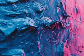 Obraz na płótnie Canvas Vibrant abstract acrylic paint strokes in blue and pink, ideal for creative backgrounds and modern art themes.
