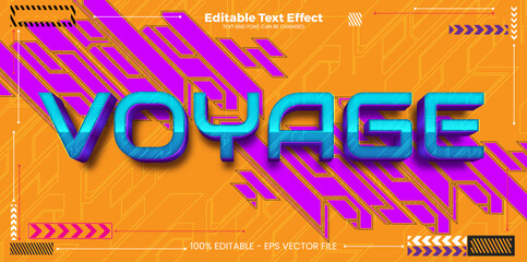 Voyage editable text effect in modern cyber trend style