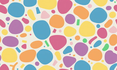 Colored childrens doodle pattern. Abstract seamless pattern. AI generated.