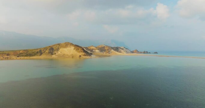Aerial view of Detwah Lagoon, Socotra Island, Yemen.