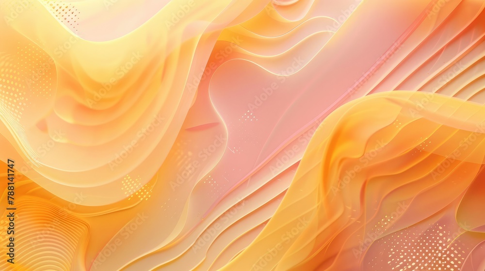 Aufkleber peach yellow abstract geometric background. generative ai.