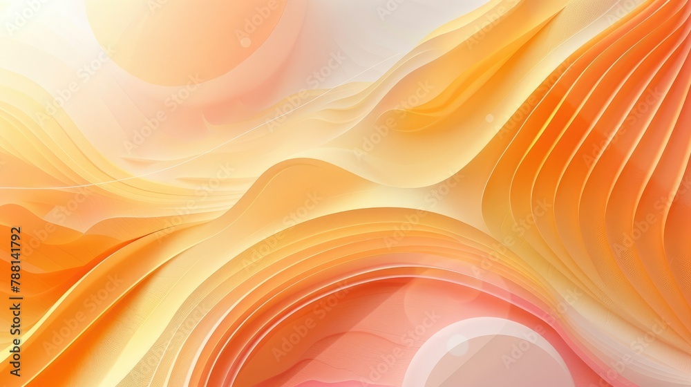 Poster peach yellow abstract geometric background. generative ai.