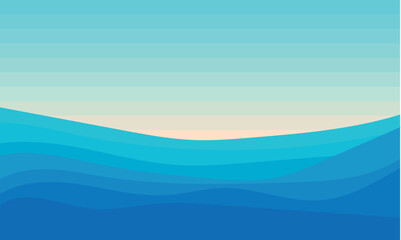 Blue abstract ocean seascape. Sea surface. Water waves. Nature background. illustration for design.