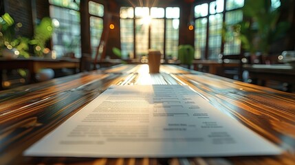 A piece of paper, paperwork, protocol from meeting. Generative AI.