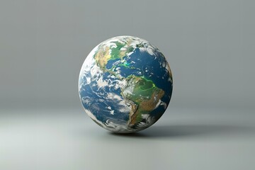 Fototapeta premium Earth day globe on neutral background
