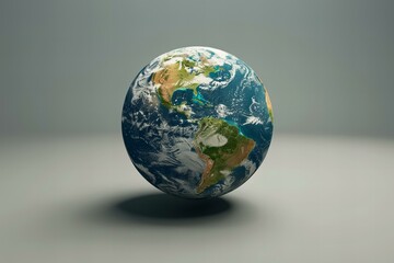 Earth day globe on neutral background