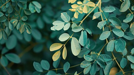 Close up of green leaves. Green leaves background. - obrazy, fototapety, plakaty
