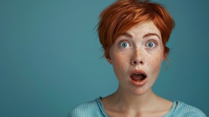 Woman with Surprised Expression. - obrazy, fototapety, plakaty