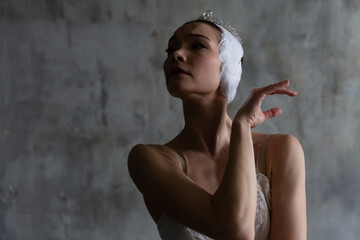 Ballerina as Odette from the ballet "Swan Lake"