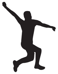 Fototapeta na wymiar Bowler bowling cricket silhouette championship vector illustration.
