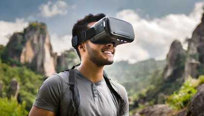 Virtual Reality Gaming Adventure. Generative AI.