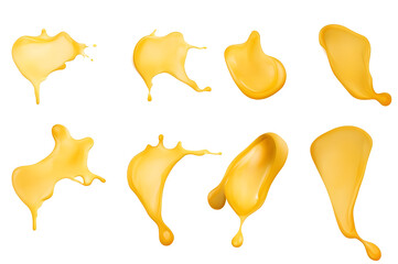 cheese sauce set, on a white background