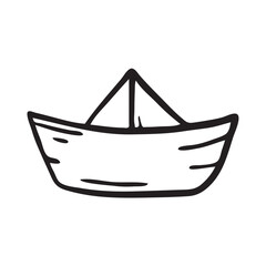 Paper Boat monochrome handdrawn