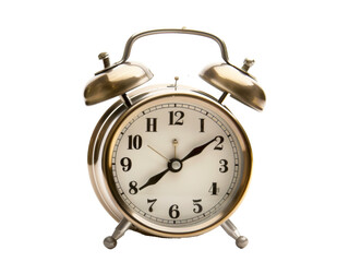 old alarm clock isolated on a transparent background. PNG