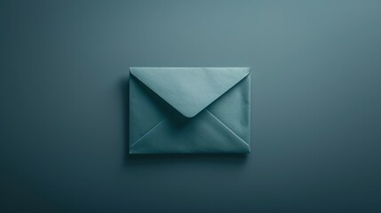 A minimalist concept of a blue paper envelope against a matching blue background, portraying simplicity and elegant communication.