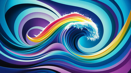 abstract rainbow swirl. Ai generate